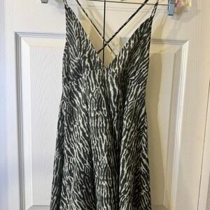 Green and Gray Animal Print Mini Dress